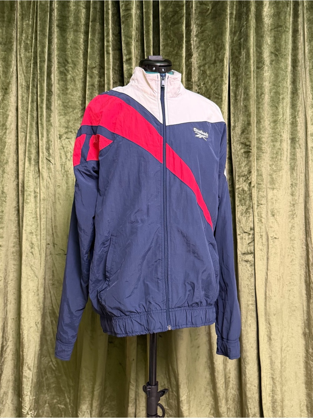 Reebok Navy, Red & White Retro Windbreaker Jacket